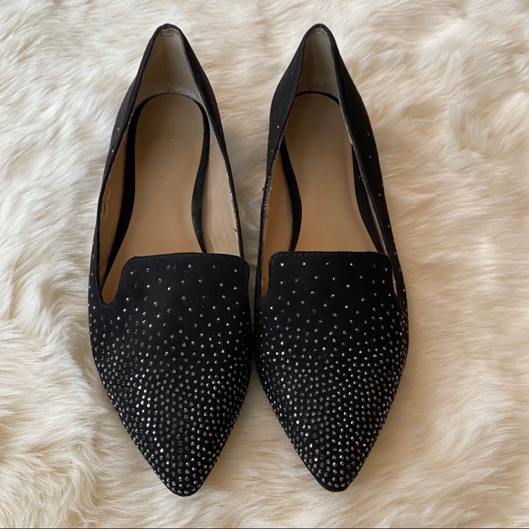 Saks 5th Avenue black kadia suede studded flats - Picture 4 of 10